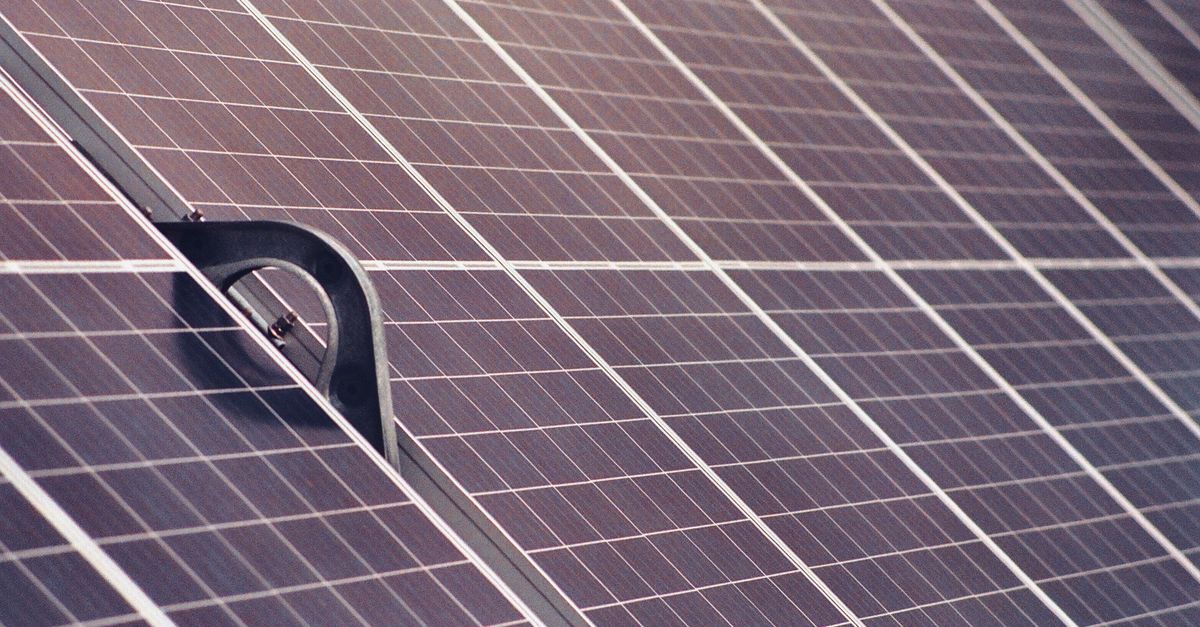 Detailed view of solar panels harnessing clean energy through photovoltaic technology.